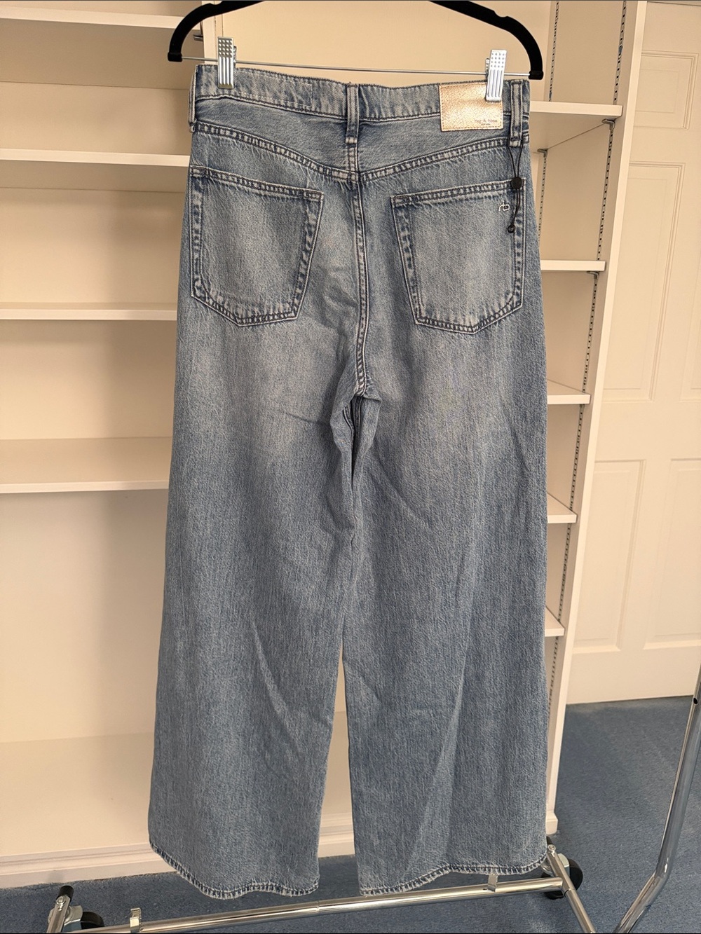 rag & bone Featherweight Sofie High-Rise Full Length Ultra Wide Jean - Picture 3 of 5
